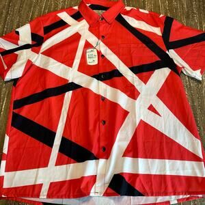 NWT Royaura Eddie Van Halen Abstract Stripe Hawaiian Shirt Men’s Size XXL